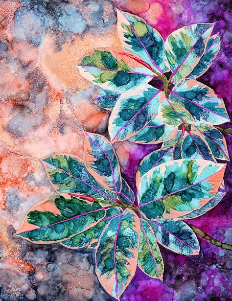 A Variegated Rubber Plant Painting Rhouseplants