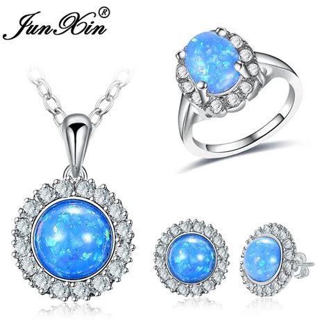 Buy Junxin Rainbow Fire Opal Jewelry Sets 925 Sterling
