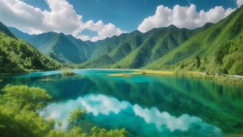 Premium Ai Image Beautiful Landscape Shot Of A Lake And Green