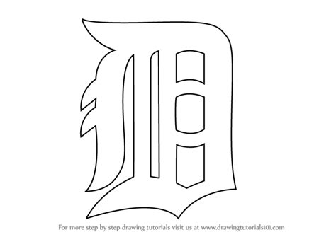 Learn How To Draw Detroit Tigers Logo Mlb Step By Step Drawing