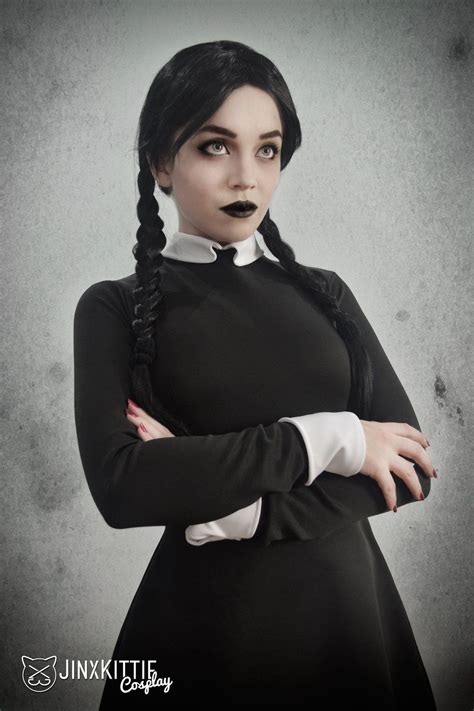 Image Result For Wednesday Addams Cosplay Black Dress Halloween Costume Halloween Costumes