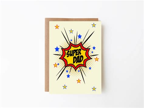 Super Dad Greeting Card Fathers Day Greeting Card Etsy
