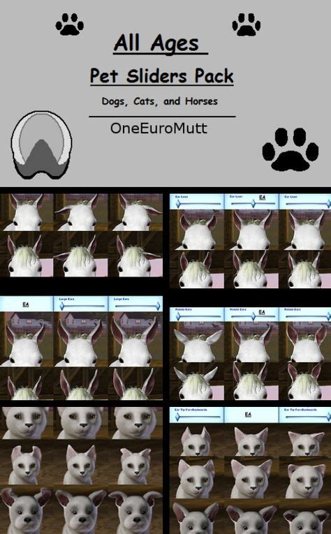 Pet Sliders Pack For Dogs Cats And Horses By Oneeuromutt Sims Pets