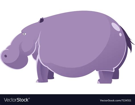 Cartoon Fat Hippopotamus Royalty Free Vector Image