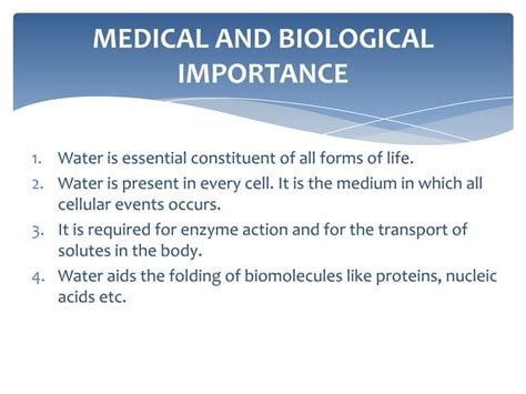 Water Biochemistry Ppt