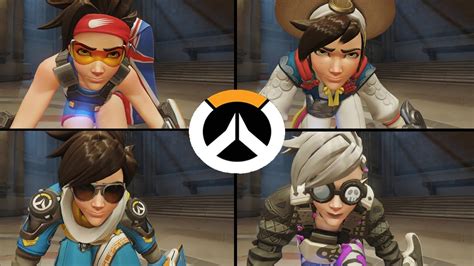 Overwatch All Tracer Skins With All Highlight Intros Youtube