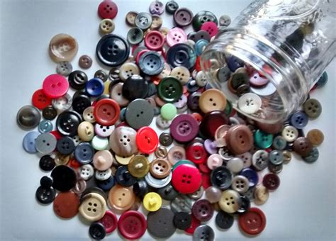 Assortment Of Crafting Or Sewing Buttons By Bygonebuttonboutique On