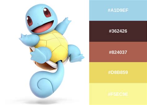 Squirtle Pokemon Nerd Bedroom Color Palette | Colour pallete, Pokemon