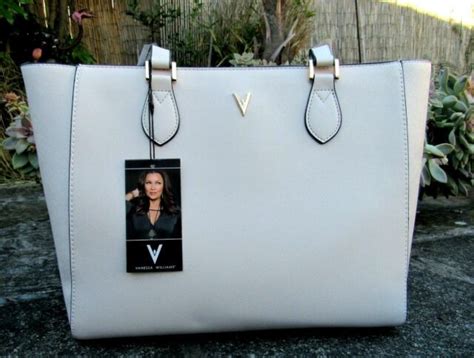 Vanessa Williams Lush Collection Round Satchel Purse Handbag Off White