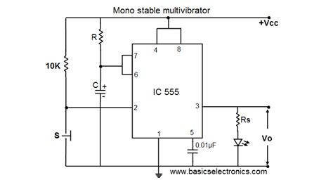 Circuit Diagram Of Monostable Multivibrator Using Ic 555 Elle Circuit