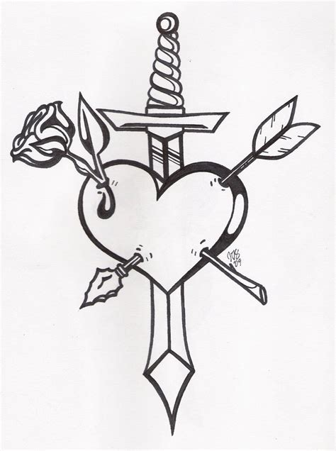 During the ancient times, greeks and romans use tattoos to recognize their religious sect. Sword In Heart And Rose Tattoo Design » Tattoo Ideas