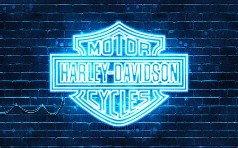 Descargar Fondos De Pantalla Logo Bleu Harley Davidson 4k Mur De