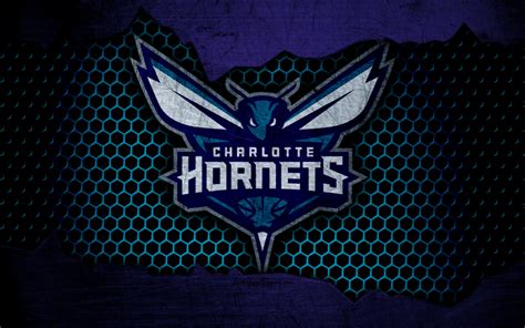 Download Wallpapers Charlotte Hornets 4k Logo Nba Basketball