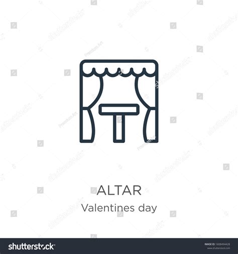 Altar Icon Thin Linear Altar Outline Stock Vector Royalty Free 1608494428