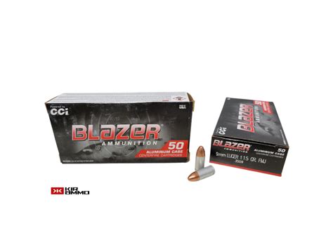 Cci Blazer 9mm Luger 115 Grain Fmj Aluminum Casing 50 Rounds Box