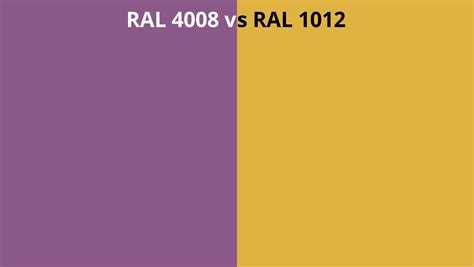 RAL 4008 Vs 1012 RAL Colour Chart UK