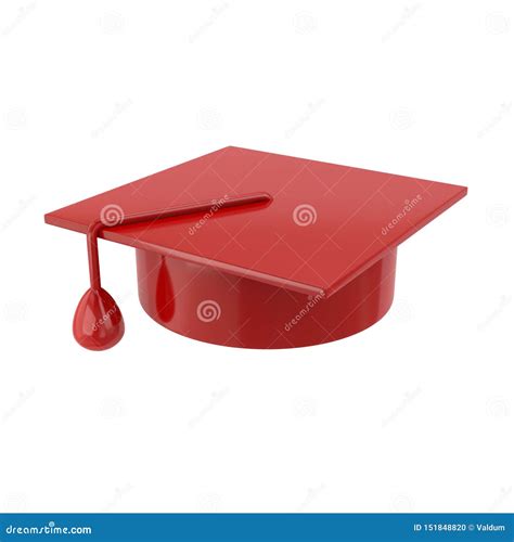 Red Graduation Cap 3d Illustration Stock Illustration Illustration Of