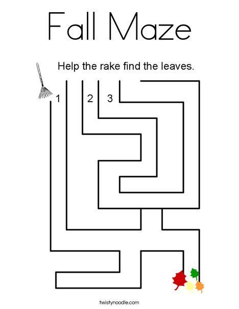 Fall Maze Coloring Page Coloring Pages Printable Mazes Maze