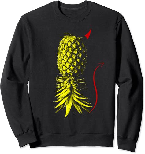 Swinger Upside Down Bad Pineapple Devil Horn Sweatshirt Clothing Shoes And Jewelry