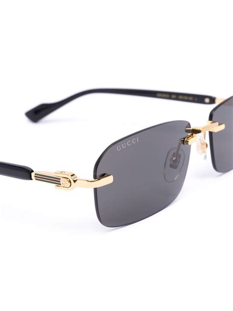 Gucci Eyewear Rimless Rectangle Frame Sunglasses Farfetch