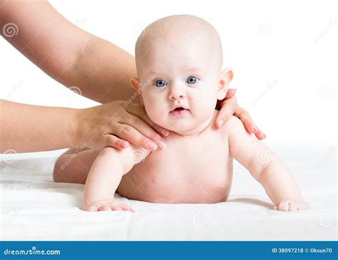 Masseur Or Mom Massaging Baby Stock Photo Image Of Infant Female