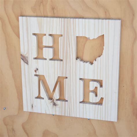 Home Custom State Wood Silhouette Cutout (Ohio) | Rustic shelves, Wood plaques, Handmade