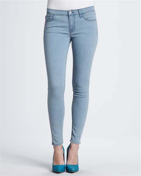 Lyst J Brand Midrise Skinny Leg Cropped Jeans In Blue