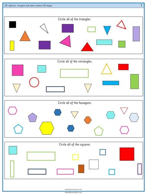 Year 1 Free Geometry Resources Recognise And Name Common 2d Shapes 2