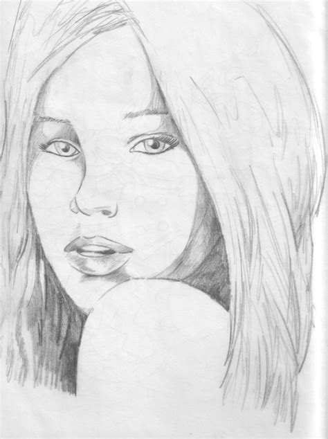 Sketch Of A Girls Face By Inthedoorway On Deviantart