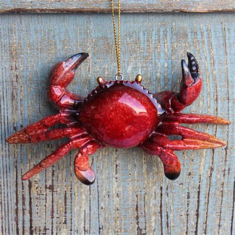 Red Crab Ornament Crab Ornament Red Christmas Ornaments Nautical