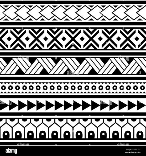 Polynesian Ethnic Maori Geometric Seamless Vector Pattern Cool