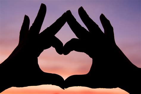 Hands Silhouette With Love Heart Photograph By Srijira