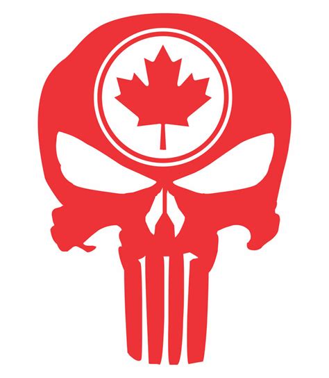 Maple leaf canada canadian silhouette. Punisher Skull Maple Leaf Vinyl Decal Sticker Canadian ...