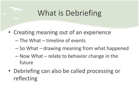 Ppt Successful Debriefing Techniques Powerpoint Presentation Free