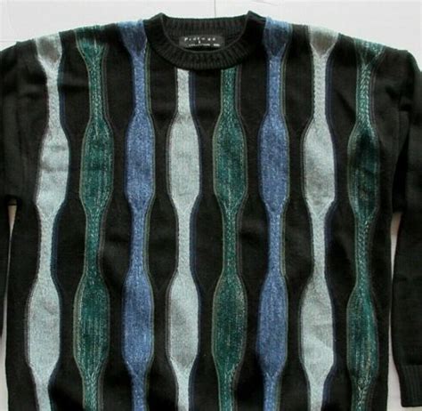 Vintage Protege Mens Xxl Sweater Blue Green Acrylic Coogi Style Usa Ebay