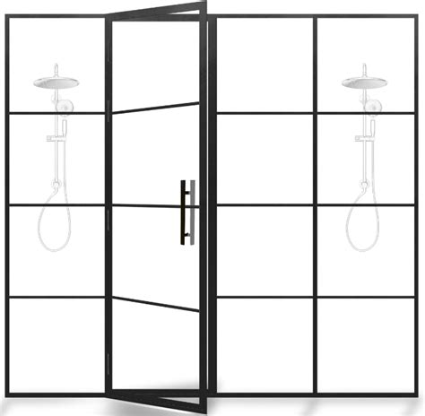 Doccia Steel Metal Shower Door With Single Tempered Clear Glass