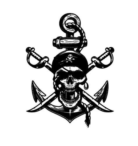 Pirate And Anchors Cutlass Skull Svg Download Cut File Pirate Etsy