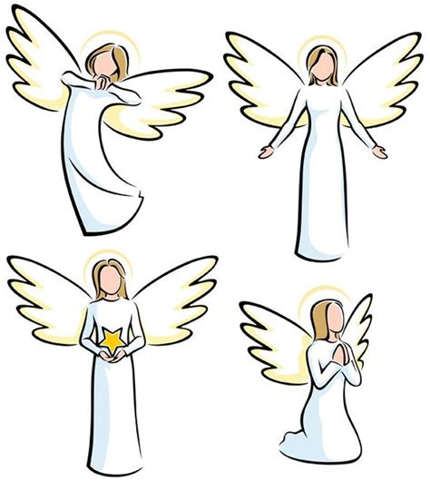 Angels Vector Cartoon Clipart Illustration Angel Svg Etsy In 2021