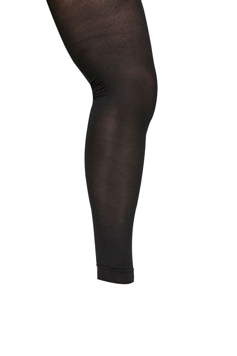 Black High Waist Shaping Footless Tights Yours Clothing