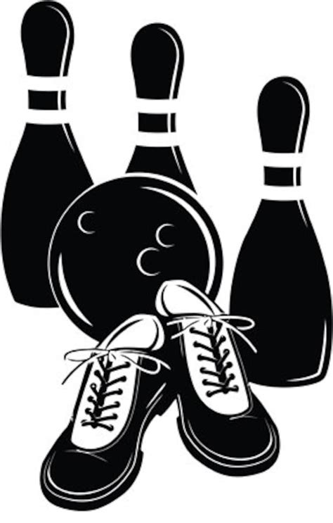 Bowling Game Equipment Ball Shoes Pins Clipart Png  Svg Etsy