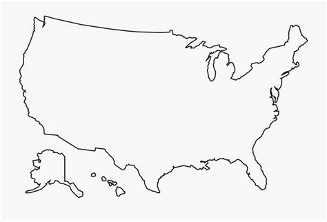 Clip Art Outline Of United States Map Transparent Us Map Outline