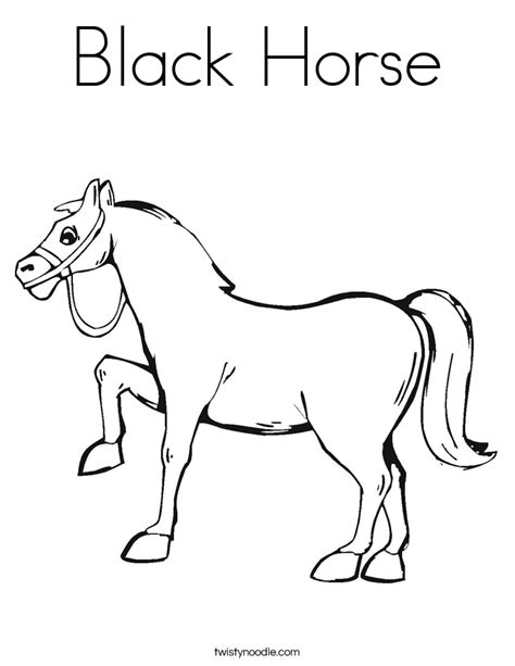 Black Horse Coloring Page Twisty Noodle