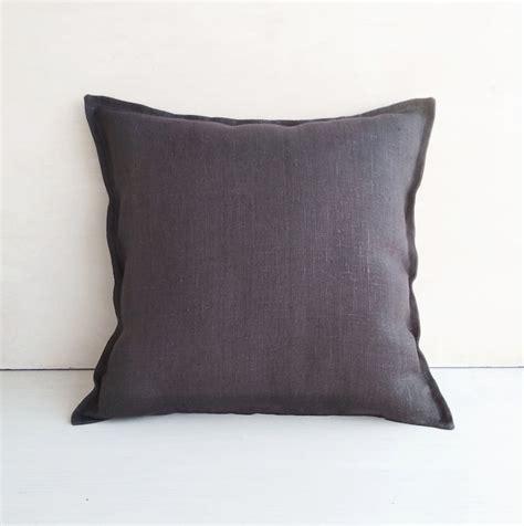 dark gray euro sham 26x26 linen throw pillow covers 20x20 etsy
