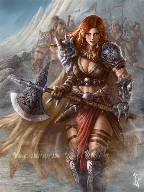Female Barbarian Denny Ibnu Fantasy Female Warrior Warrior Woman
