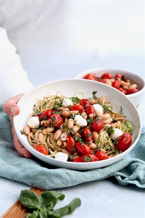Zucchini Pasta With White Beans And Blistered Tomatoes Caits Plate