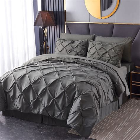 Gray Comforter Set King Its Reversible Design Features Two Solid
