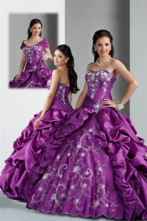 Purple Quinceanera Dress Ball Gown Strapless Floor Length Satin Purple Quinceanera Dresses
