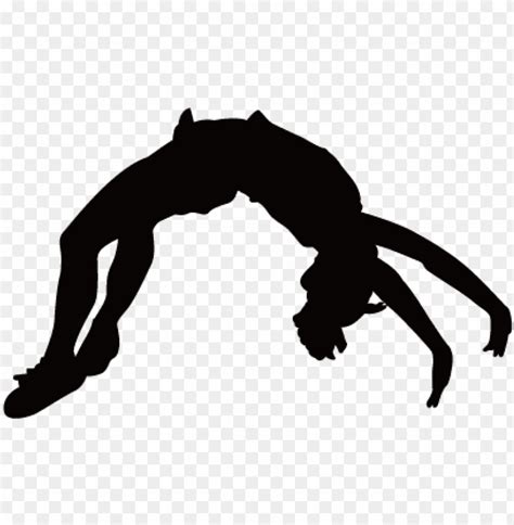 Cheerleading Stunts Silhouette At Getdrawings Tumbling Clipart PNG