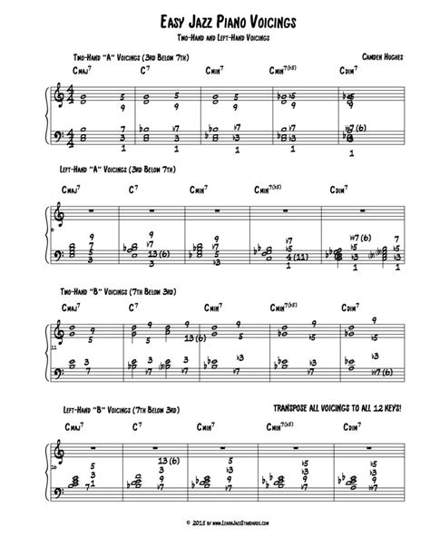 Download the piano letter notes for two hands. Learn Jazz Standards | Easy Jazz Piano Voicings