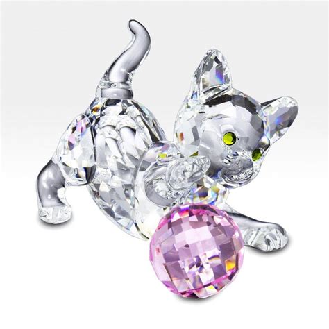Swarovski Cat With Ball Swarovski Crystal Figurines Crystal